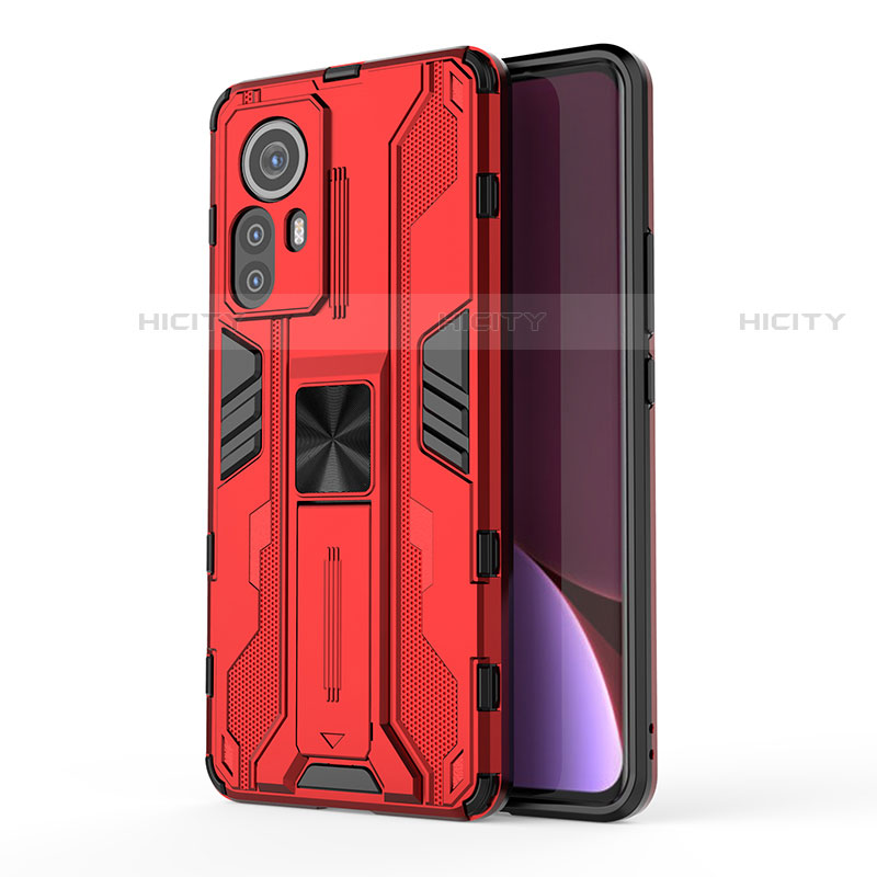 Funda Bumper Silicona y Plastico Mate Carcasa con Magnetico Soporte A02 para Xiaomi Mi 12S 5G