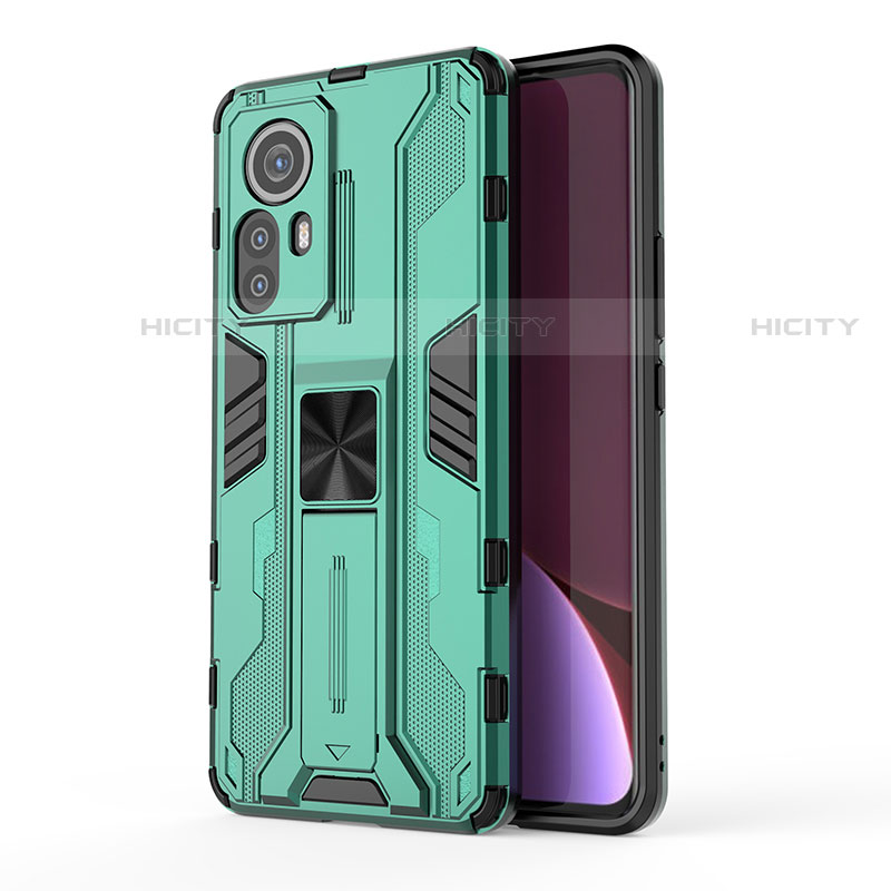 Funda Bumper Silicona y Plastico Mate Carcasa con Magnetico Soporte A02 para Xiaomi Mi 12S Pro 5G