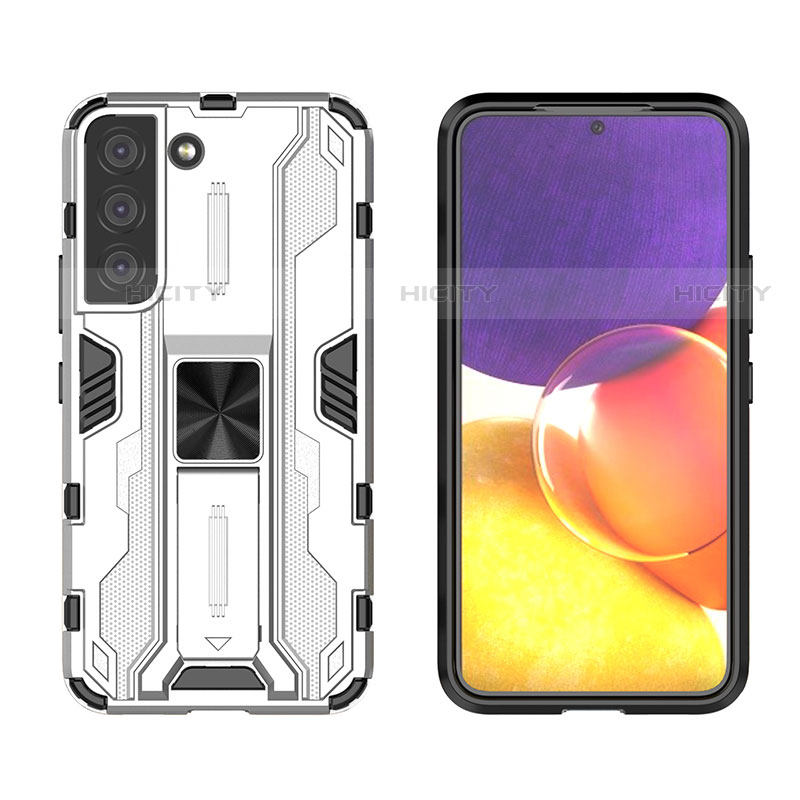 Funda Bumper Silicona y Plastico Mate Carcasa con Magnetico Soporte A03 para Samsung Galaxy S21 Plus 5G