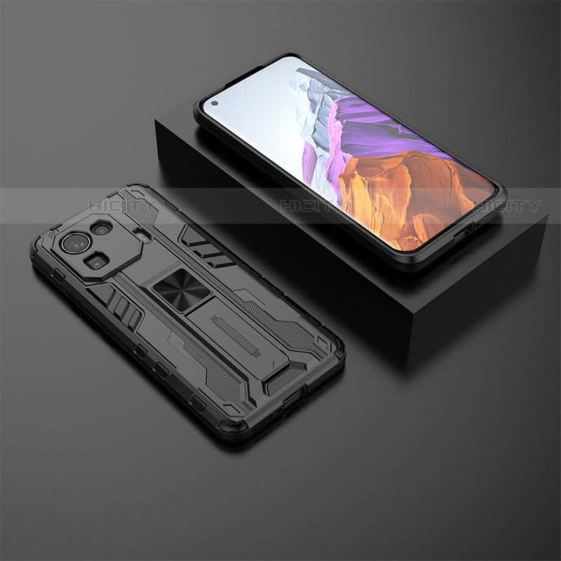 Funda Bumper Silicona y Plastico Mate Carcasa con Magnetico Soporte A03 para Xiaomi Mi 11 Pro 5G