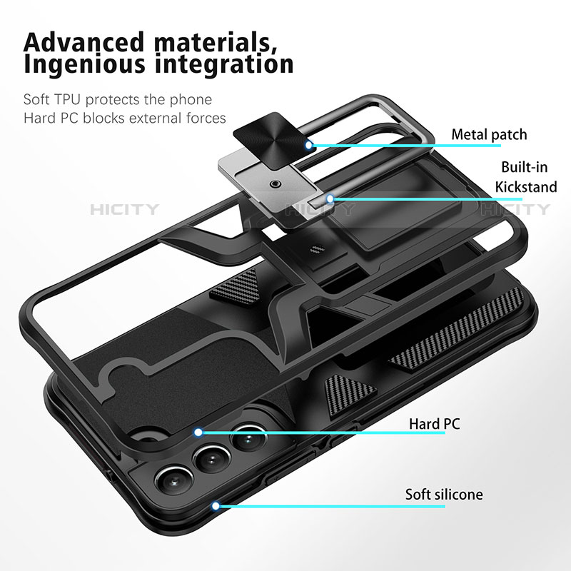 Funda Bumper Silicona y Plastico Mate Carcasa con Magnetico Soporte A05 para Samsung Galaxy S21 Plus 5G