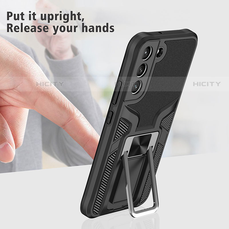 Funda Bumper Silicona y Plastico Mate Carcasa con Magnetico Soporte A05 para Samsung Galaxy S22 5G