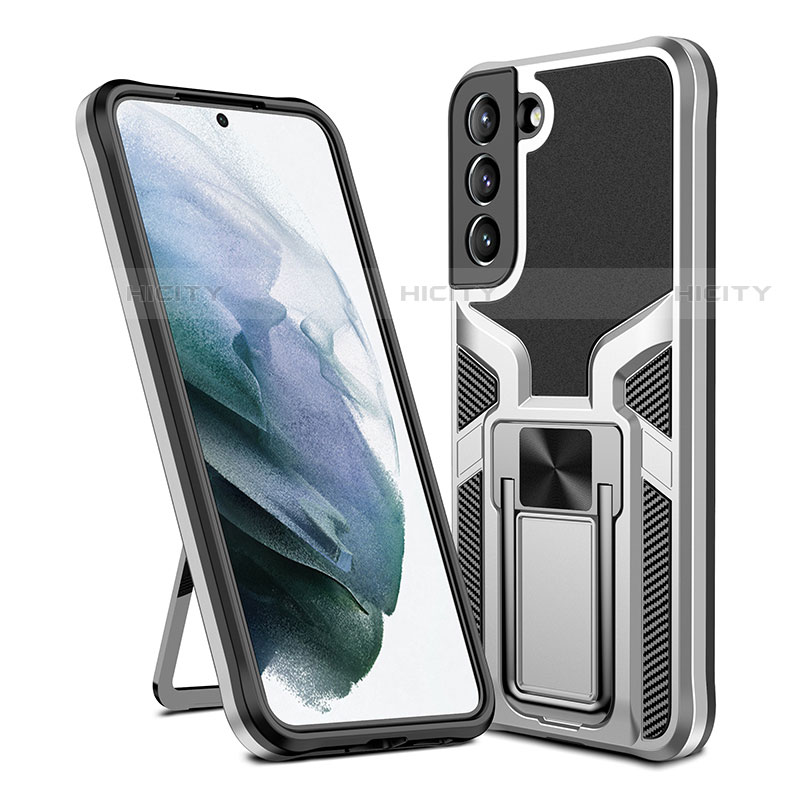 Funda Bumper Silicona y Plastico Mate Carcasa con Magnetico Soporte A05 para Samsung Galaxy S22 5G