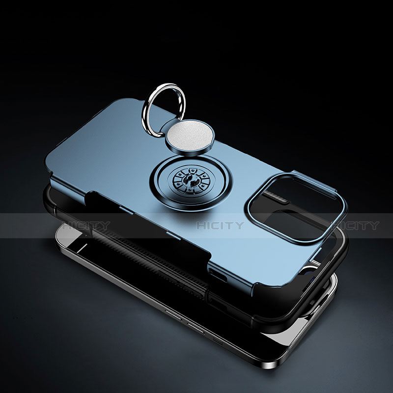Funda Bumper Silicona y Plastico Mate Carcasa con Magnetico Soporte A08 para Apple iPhone 13 Pro