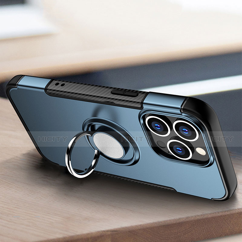 Funda Bumper Silicona y Plastico Mate Carcasa con Magnetico Soporte A08 para Apple iPhone 14 Pro Max