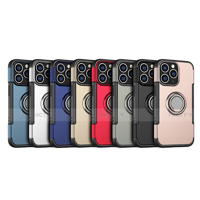 Funda Bumper Silicona y Plastico Mate Carcasa con Magnetico Soporte A08 para Apple iPhone 15 Pro Max