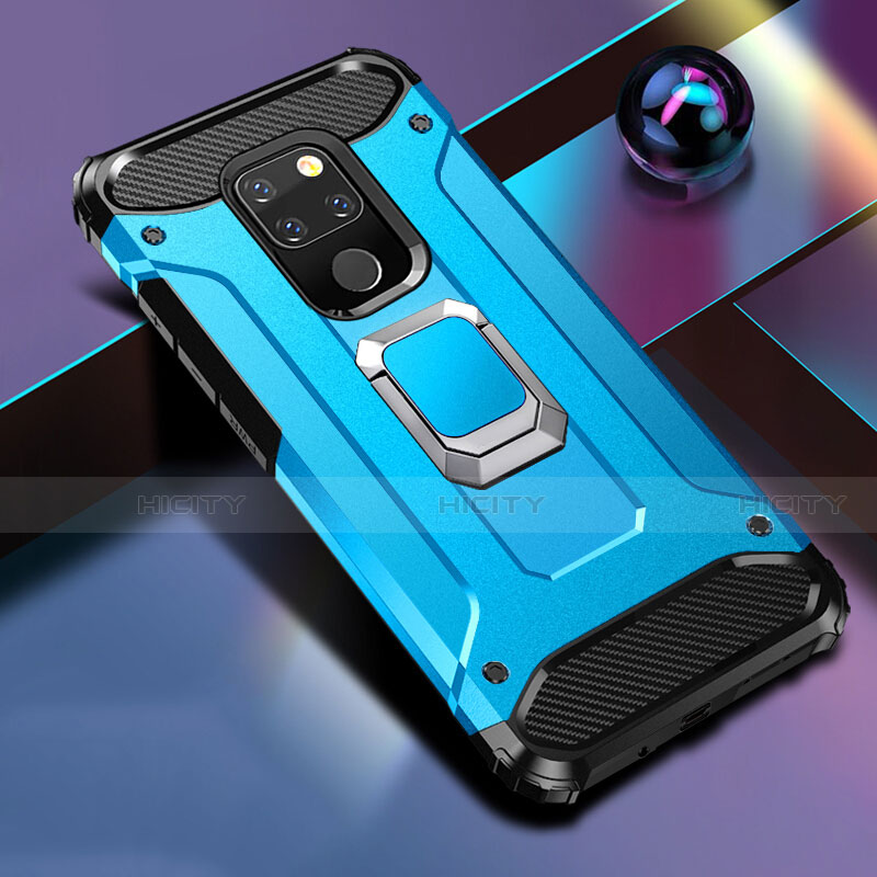 Funda Bumper Silicona y Plastico Mate Carcasa con Magnetico Soporte H01 para Huawei Mate 20 X 5G