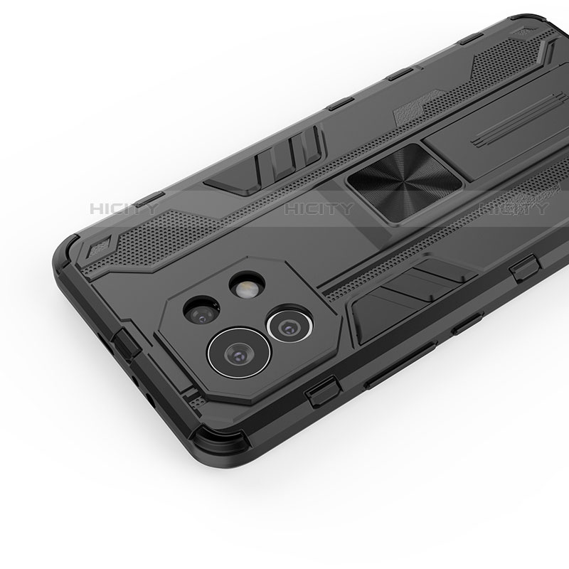 Funda Bumper Silicona y Plastico Mate Carcasa con Magnetico Soporte H01 para Xiaomi Mi 11 5G