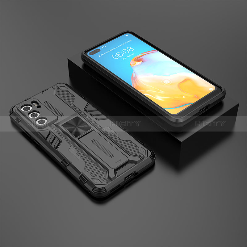 Funda Bumper Silicona y Plastico Mate Carcasa con Magnetico Soporte KC1 para Huawei P40