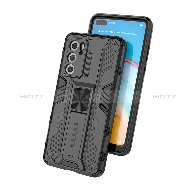 Funda Bumper Silicona y Plastico Mate Carcasa con Magnetico Soporte KC1 para Huawei P40