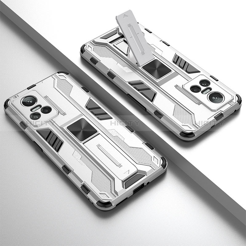 Funda Bumper Silicona y Plastico Mate Carcasa con Magnetico Soporte KC1 para Realme GT Neo3 5G