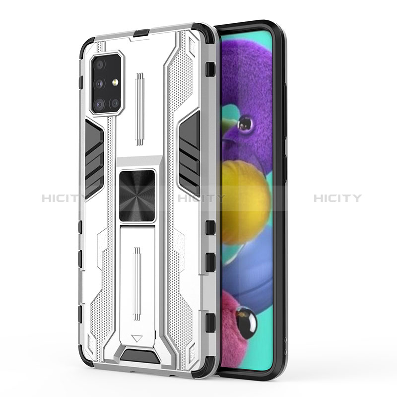 Funda Bumper Silicona y Plastico Mate Carcasa con Magnetico Soporte KC1 para Samsung Galaxy A51 4G