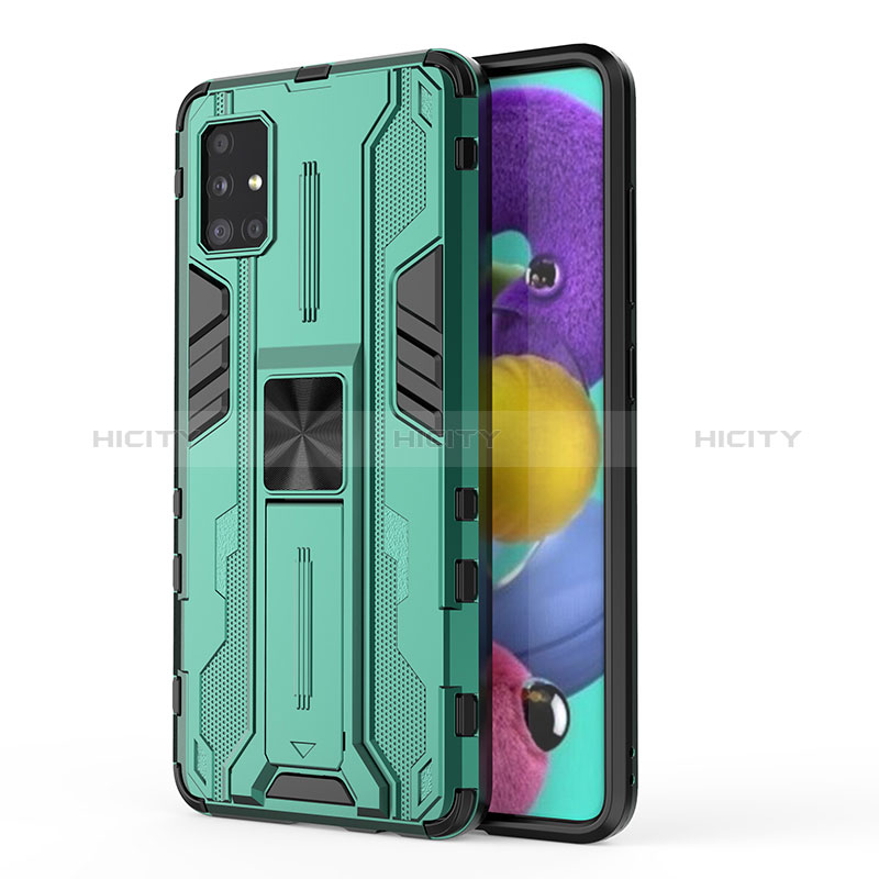 Funda Bumper Silicona y Plastico Mate Carcasa con Magnetico Soporte KC1 para Samsung Galaxy A51 4G