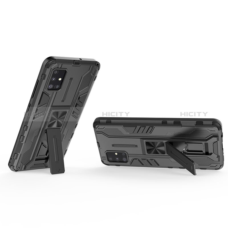 Funda Bumper Silicona y Plastico Mate Carcasa con Magnetico Soporte KC1 para Samsung Galaxy A51 5G