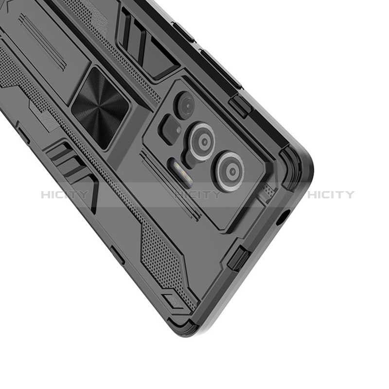 Funda Bumper Silicona y Plastico Mate Carcasa con Magnetico Soporte KC1 para Vivo X70 Pro 5G