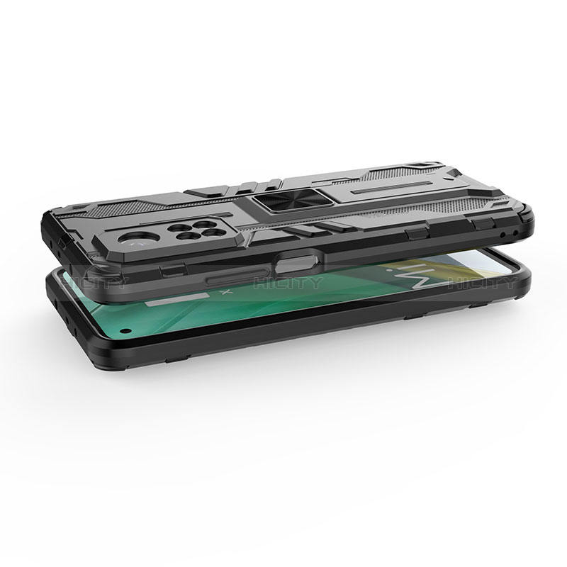 Funda Bumper Silicona y Plastico Mate Carcasa con Magnetico Soporte KC1 para Xiaomi Mi 10T 5G