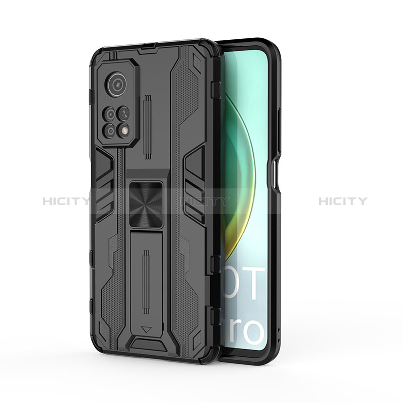 Funda Bumper Silicona y Plastico Mate Carcasa con Magnetico Soporte KC1 para Xiaomi Mi 10T Pro 5G