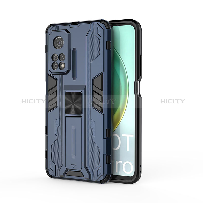 Funda Bumper Silicona y Plastico Mate Carcasa con Magnetico Soporte KC1 para Xiaomi Mi 10T Pro 5G