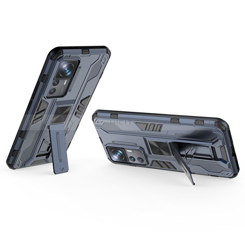 Funda Bumper Silicona y Plastico Mate Carcasa con Magnetico Soporte KC1 para Xiaomi Mi 12T Pro 5G