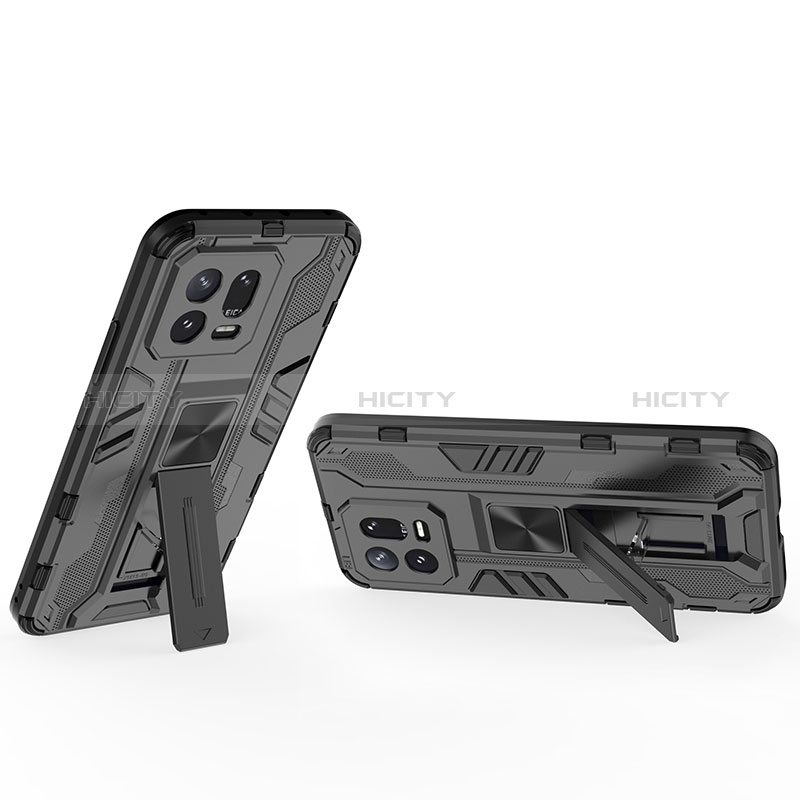 Funda Bumper Silicona y Plastico Mate Carcasa con Magnetico Soporte KC1 para Xiaomi Mi 13 5G