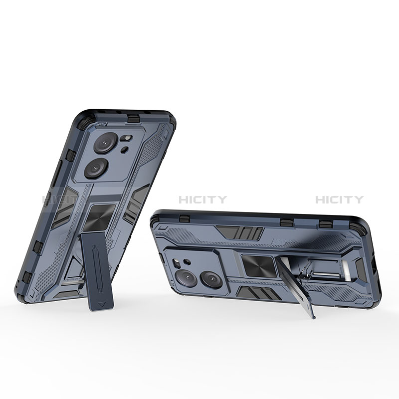 Funda Bumper Silicona y Plastico Mate Carcasa con Magnetico Soporte KC1 para Xiaomi Mi 13T Pro 5G