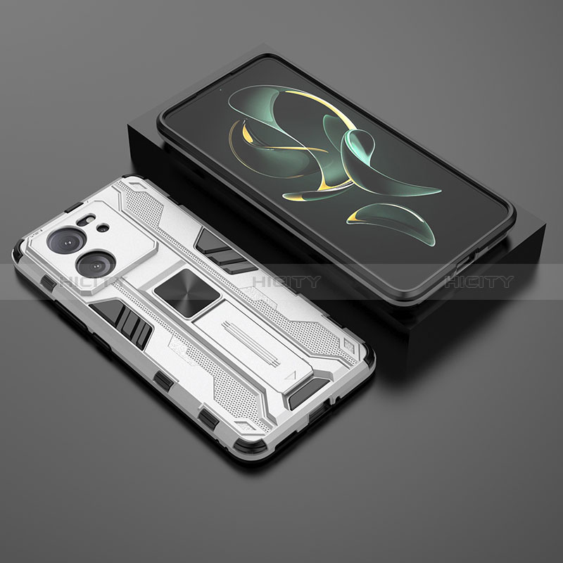 Funda Bumper Silicona y Plastico Mate Carcasa con Magnetico Soporte KC1 para Xiaomi Mi 13T Pro 5G