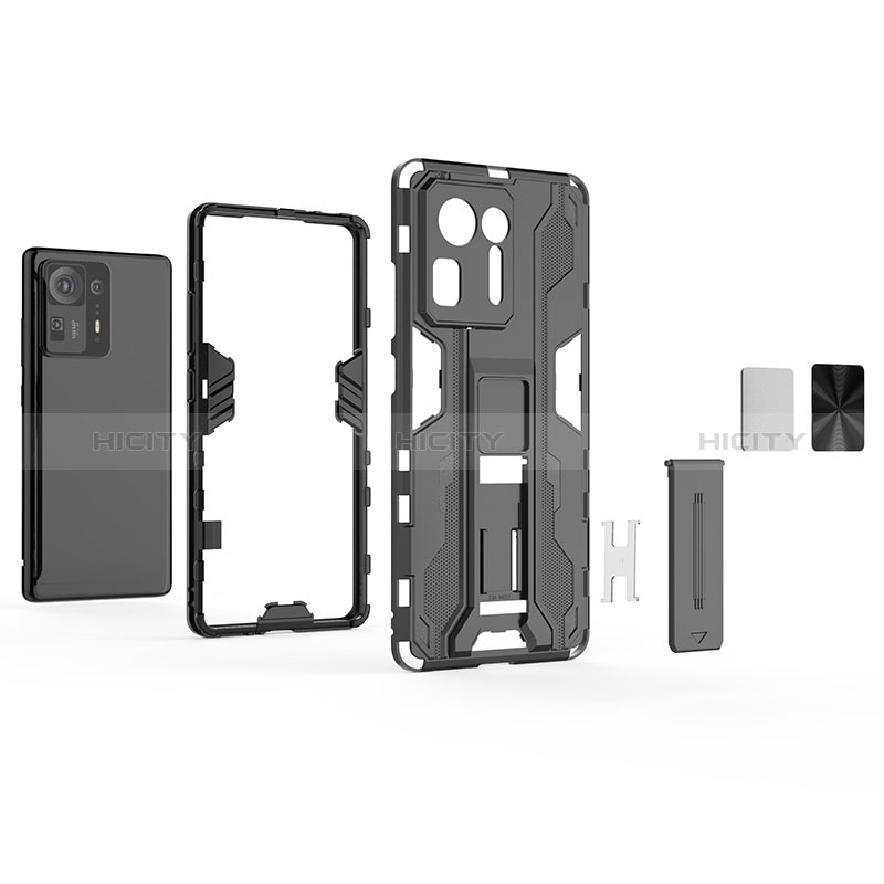 Funda Bumper Silicona y Plastico Mate Carcasa con Magnetico Soporte KC1 para Xiaomi Mi Mix 4 5G