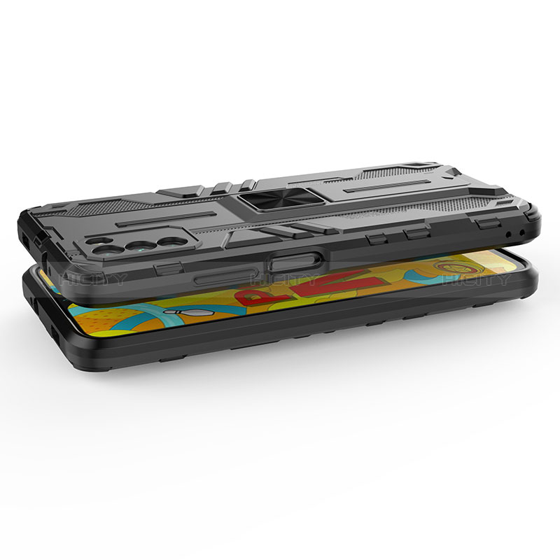 Funda Bumper Silicona y Plastico Mate Carcasa con Magnetico Soporte KC1 para Xiaomi Poco M3