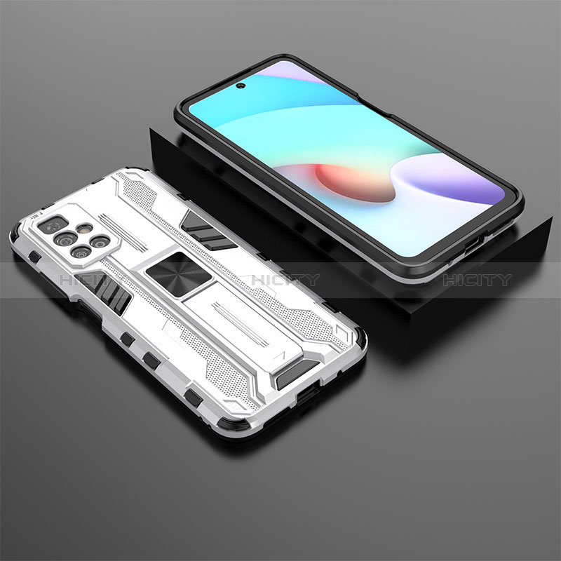 Funda Bumper Silicona y Plastico Mate Carcasa con Magnetico Soporte KC1 para Xiaomi Redmi 10 4G