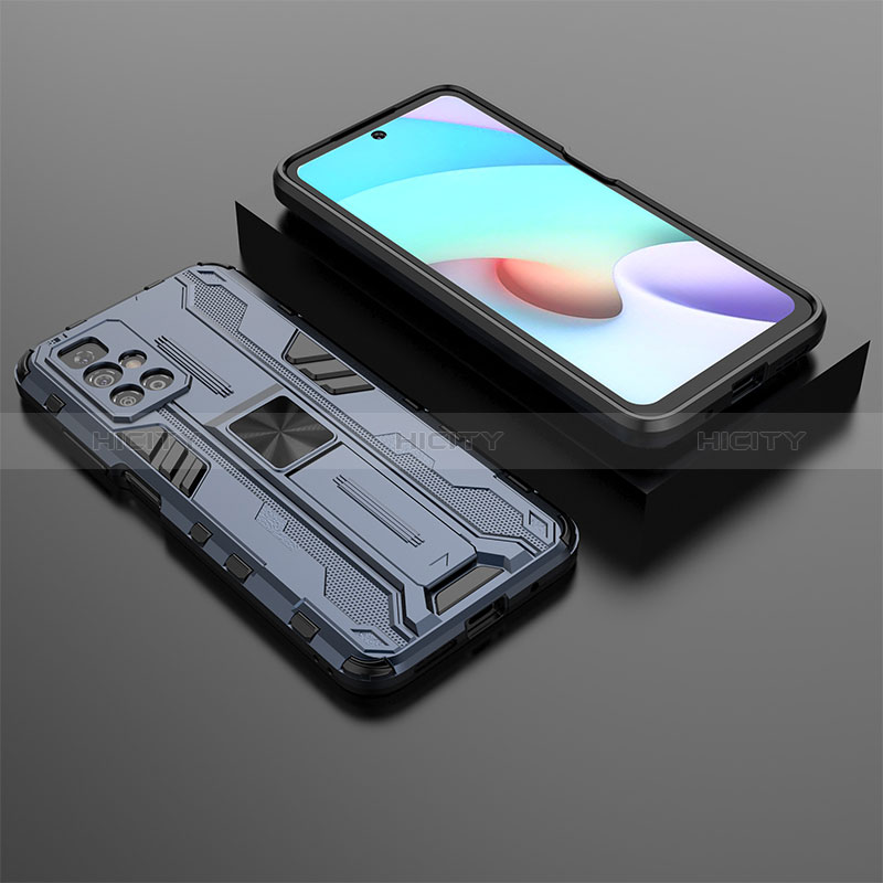 Funda Bumper Silicona y Plastico Mate Carcasa con Magnetico Soporte KC1 para Xiaomi Redmi 10 4G