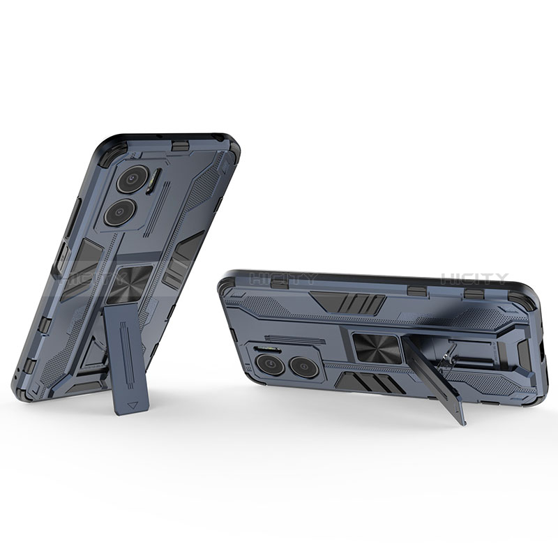 Funda Bumper Silicona y Plastico Mate Carcasa con Magnetico Soporte KC1 para Xiaomi Redmi 10 5G