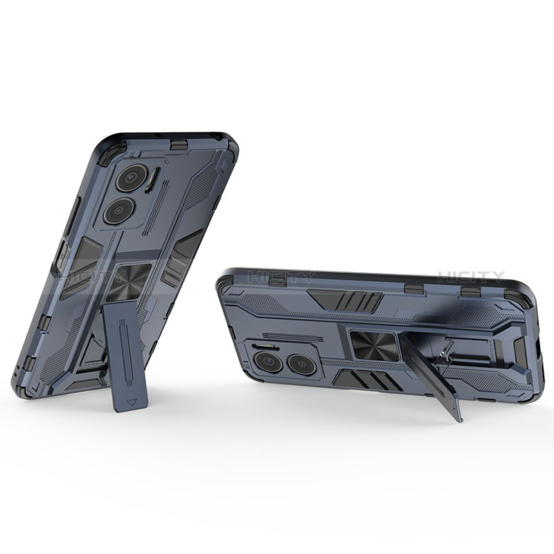 Funda Bumper Silicona y Plastico Mate Carcasa con Magnetico Soporte KC1 para Xiaomi Redmi 10 Prime Plus 5G
