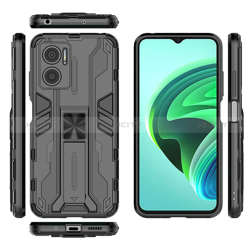 Funda Bumper Silicona y Plastico Mate Carcasa con Magnetico Soporte KC1 para Xiaomi Redmi 10 Prime Plus 5G