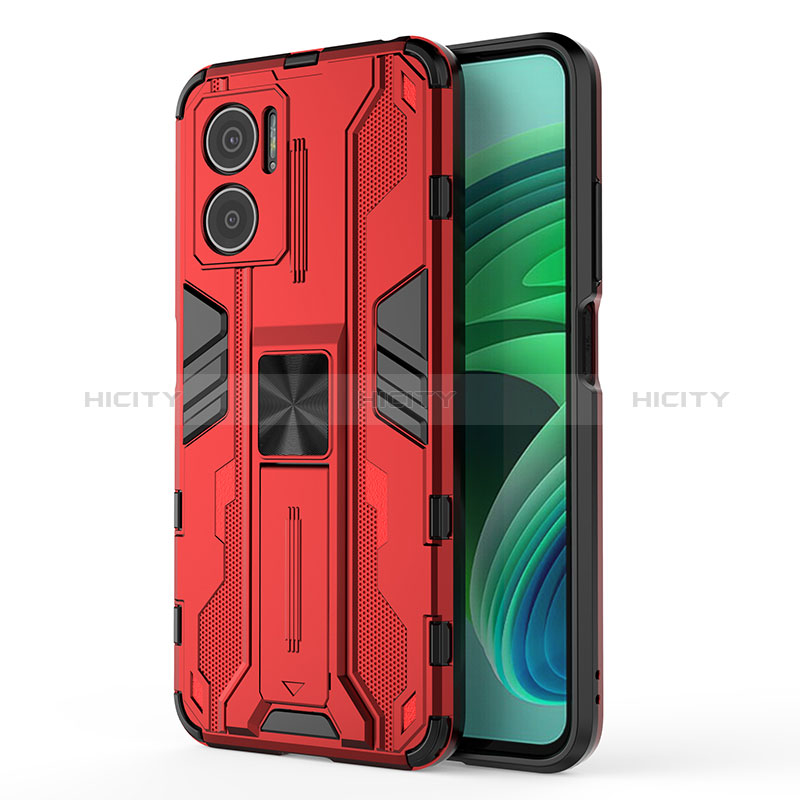 Funda Bumper Silicona y Plastico Mate Carcasa con Magnetico Soporte KC1 para Xiaomi Redmi 10 Prime Plus 5G