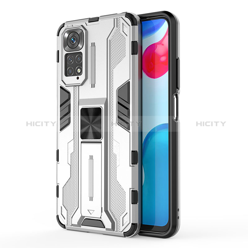 Funda Bumper Silicona y Plastico Mate Carcasa con Magnetico Soporte KC1 para Xiaomi Redmi Note 11 4G (2022)