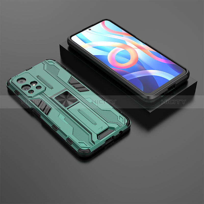 Funda Bumper Silicona y Plastico Mate Carcasa con Magnetico Soporte KC1 para Xiaomi Redmi Note 11 5G