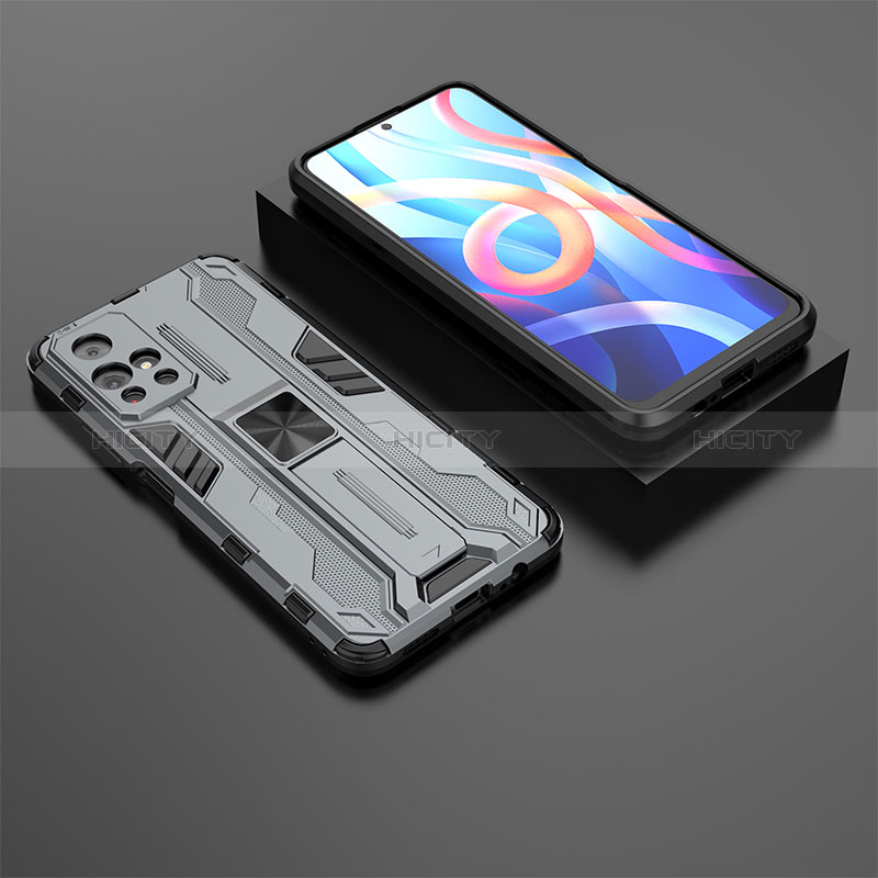 Funda Bumper Silicona y Plastico Mate Carcasa con Magnetico Soporte KC1 para Xiaomi Redmi Note 11T 5G