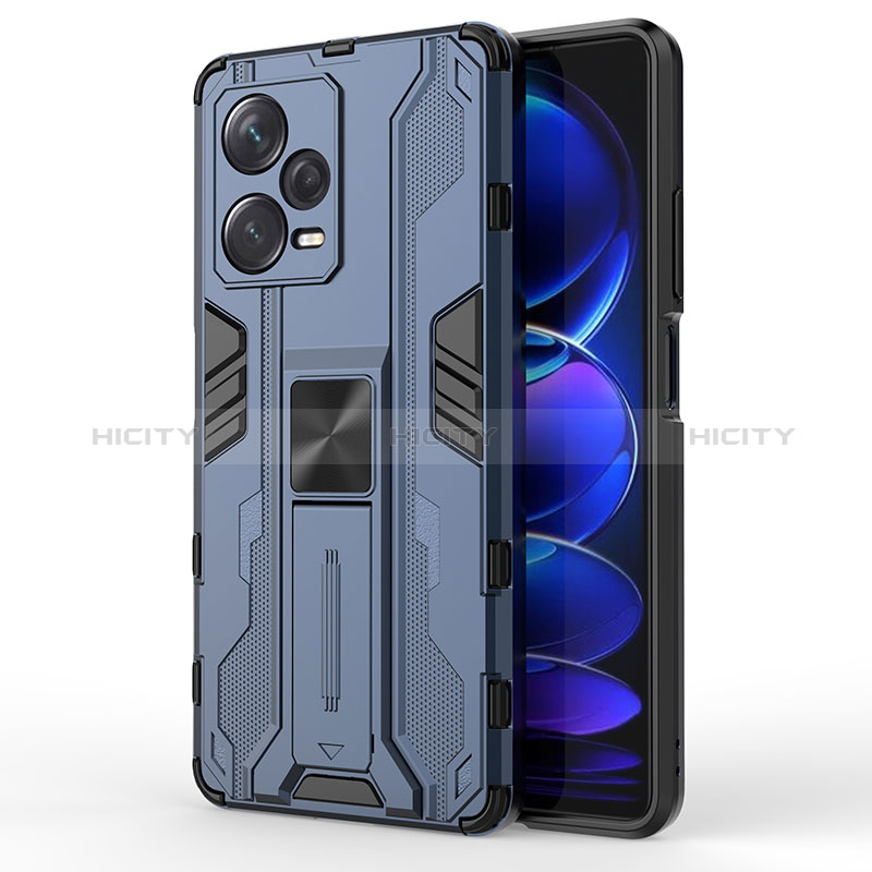 Funda Bumper Silicona y Plastico Mate Carcasa con Magnetico Soporte KC1 para Xiaomi Redmi Note 12 Pro+ Plus 5G