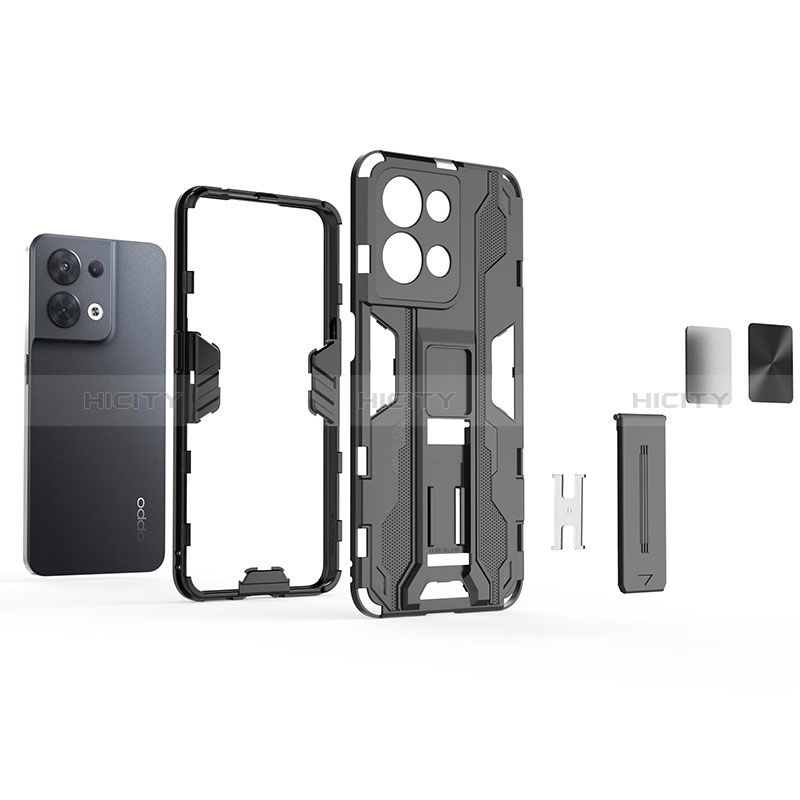 Funda Bumper Silicona y Plastico Mate Carcasa con Magnetico Soporte KC1 para Xiaomi Redmi Note 13 Pro 5G