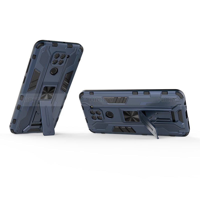 Funda Bumper Silicona y Plastico Mate Carcasa con Magnetico Soporte KC1 para Xiaomi Redmi Note 9