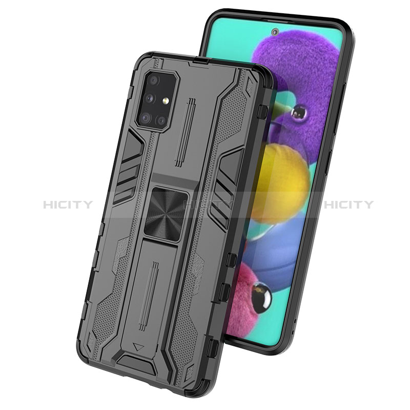 Funda Bumper Silicona y Plastico Mate Carcasa con Magnetico Soporte KC2 para Samsung Galaxy A51 4G