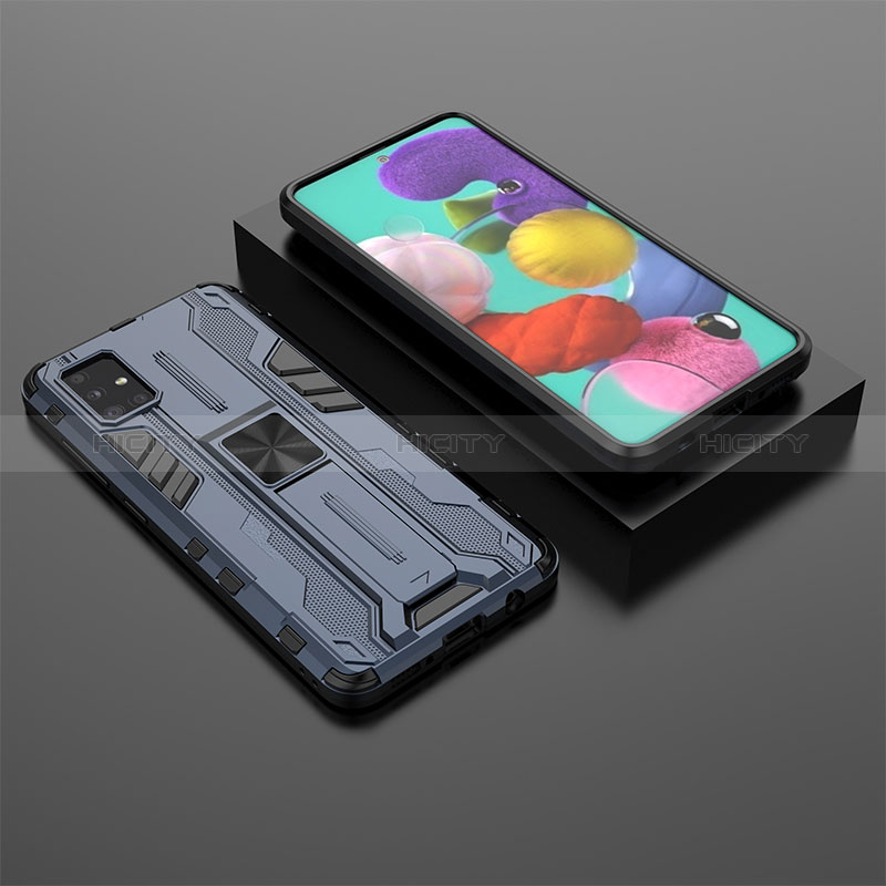 Funda Bumper Silicona y Plastico Mate Carcasa con Magnetico Soporte KC2 para Samsung Galaxy A51 5G