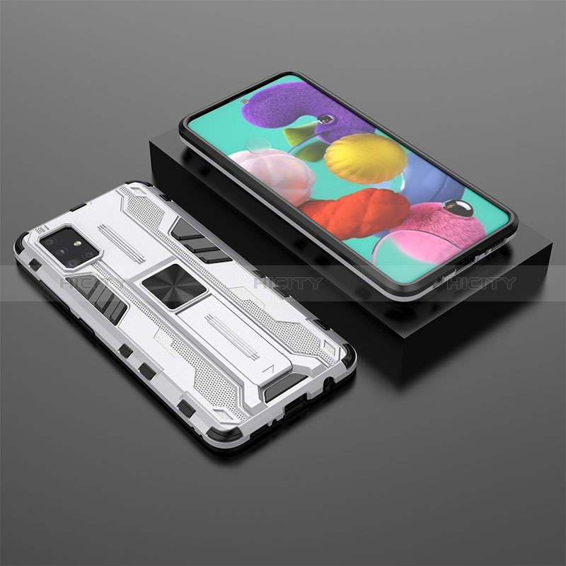 Funda Bumper Silicona y Plastico Mate Carcasa con Magnetico Soporte KC2 para Samsung Galaxy A51 5G