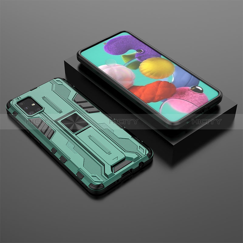 Funda Bumper Silicona y Plastico Mate Carcasa con Magnetico Soporte KC2 para Samsung Galaxy A51 5G