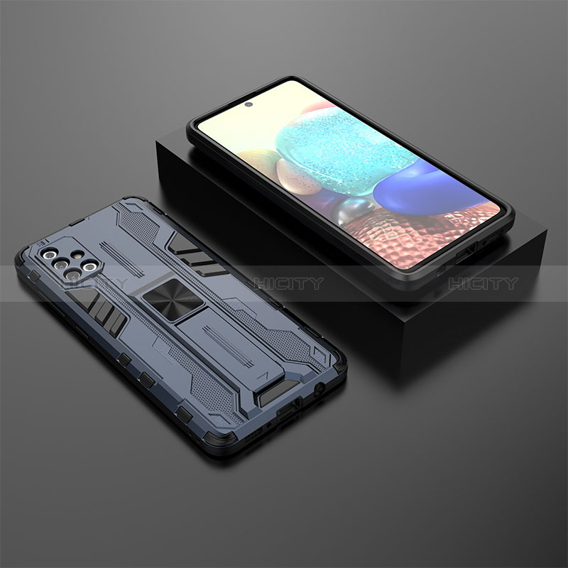 Funda Bumper Silicona y Plastico Mate Carcasa con Magnetico Soporte KC2 para Samsung Galaxy A71 4G A715