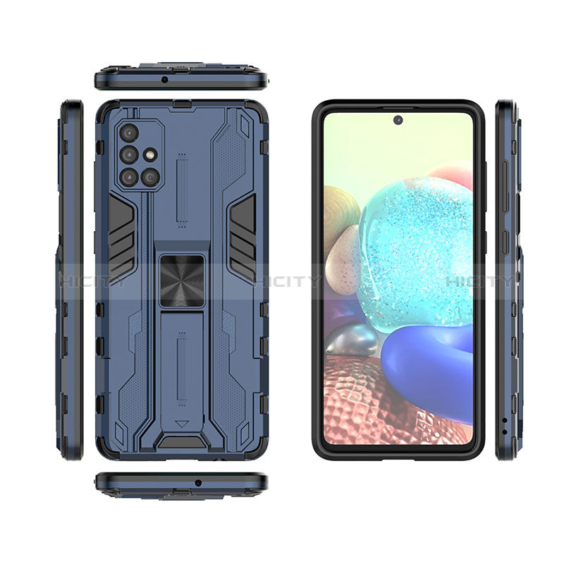 Funda Bumper Silicona y Plastico Mate Carcasa con Magnetico Soporte KC2 para Samsung Galaxy A71 4G A715