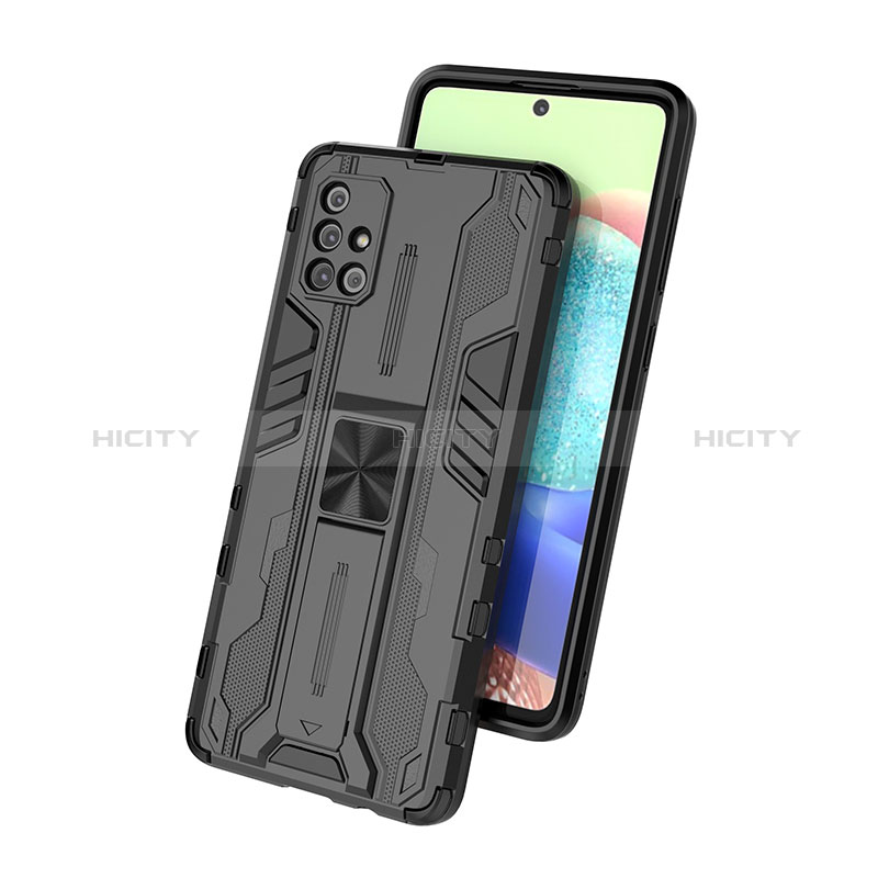 Funda Bumper Silicona y Plastico Mate Carcasa con Magnetico Soporte KC2 para Samsung Galaxy A71 4G A715