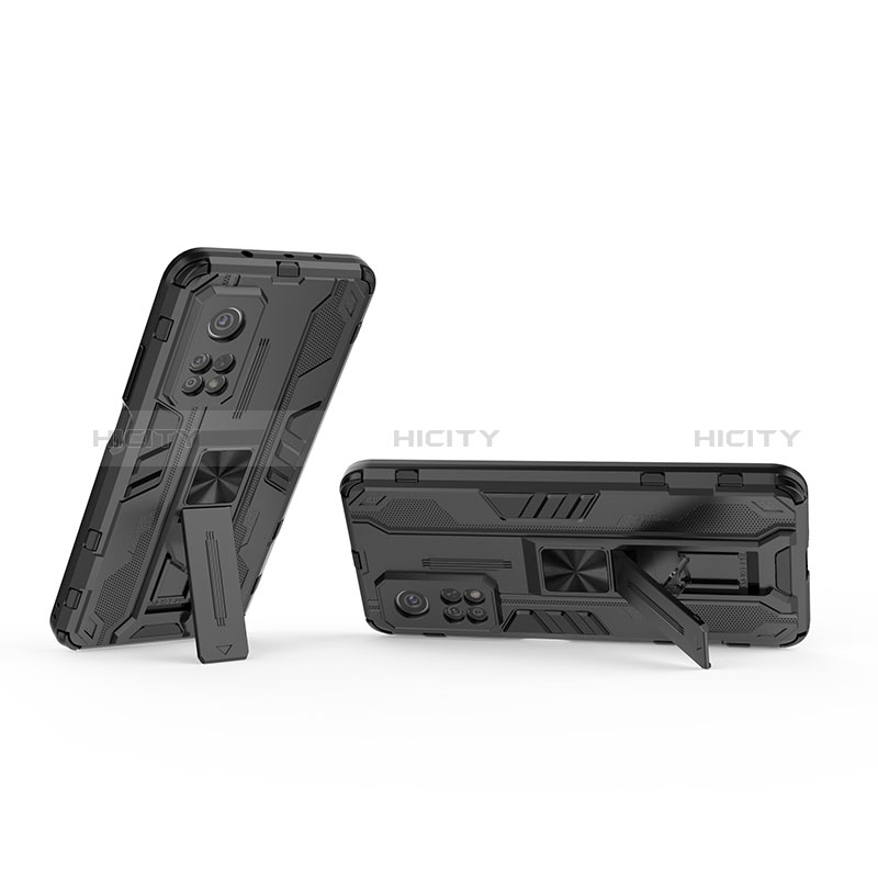 Funda Bumper Silicona y Plastico Mate Carcasa con Magnetico Soporte KC2 para Xiaomi Mi 10T 5G