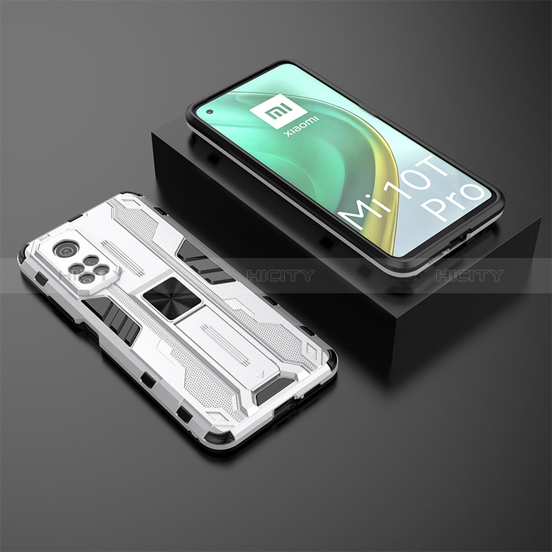 Funda Bumper Silicona y Plastico Mate Carcasa con Magnetico Soporte KC2 para Xiaomi Mi 10T Pro 5G