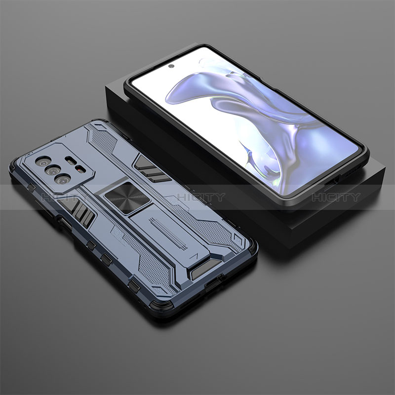 Funda Bumper Silicona y Plastico Mate Carcasa con Magnetico Soporte KC2 para Xiaomi Mi 11T Pro 5G